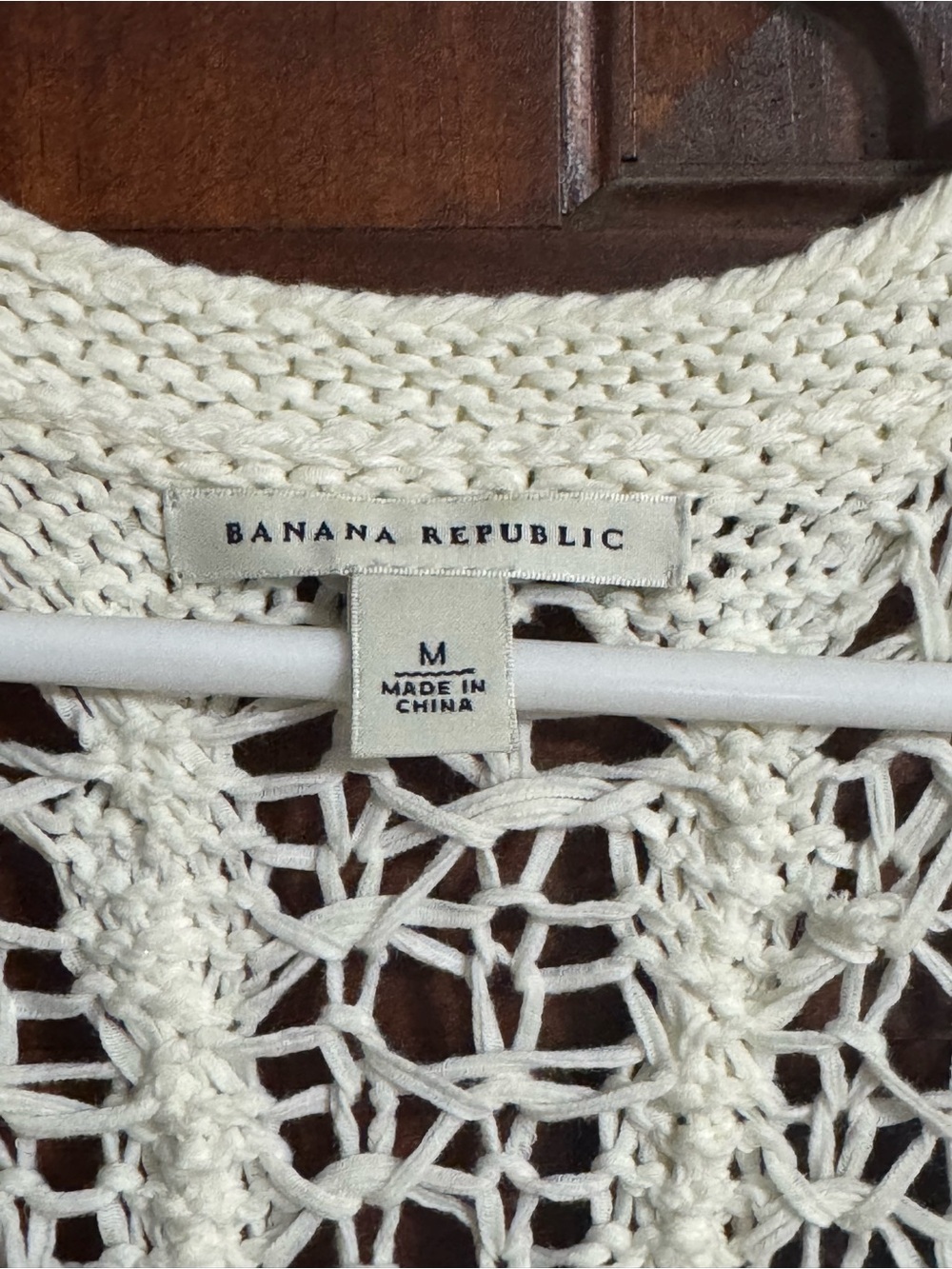 Banana Republic Cream Open-Weave Crewneck Sweater